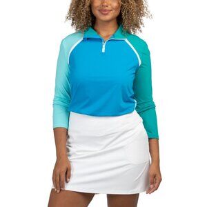 G/FORE Catalina Color Block Silky Tech Quarter Zip Pullover Jacket